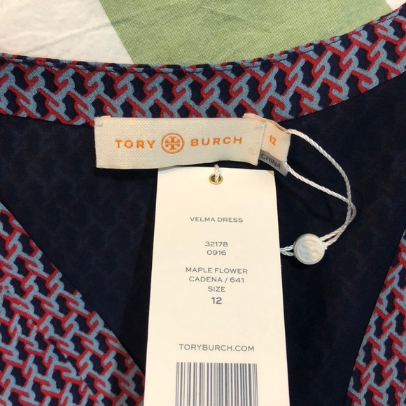 ***NWT***Tory Burch Maple Velma Midi Silk dress 12 - Picture 2 of 6